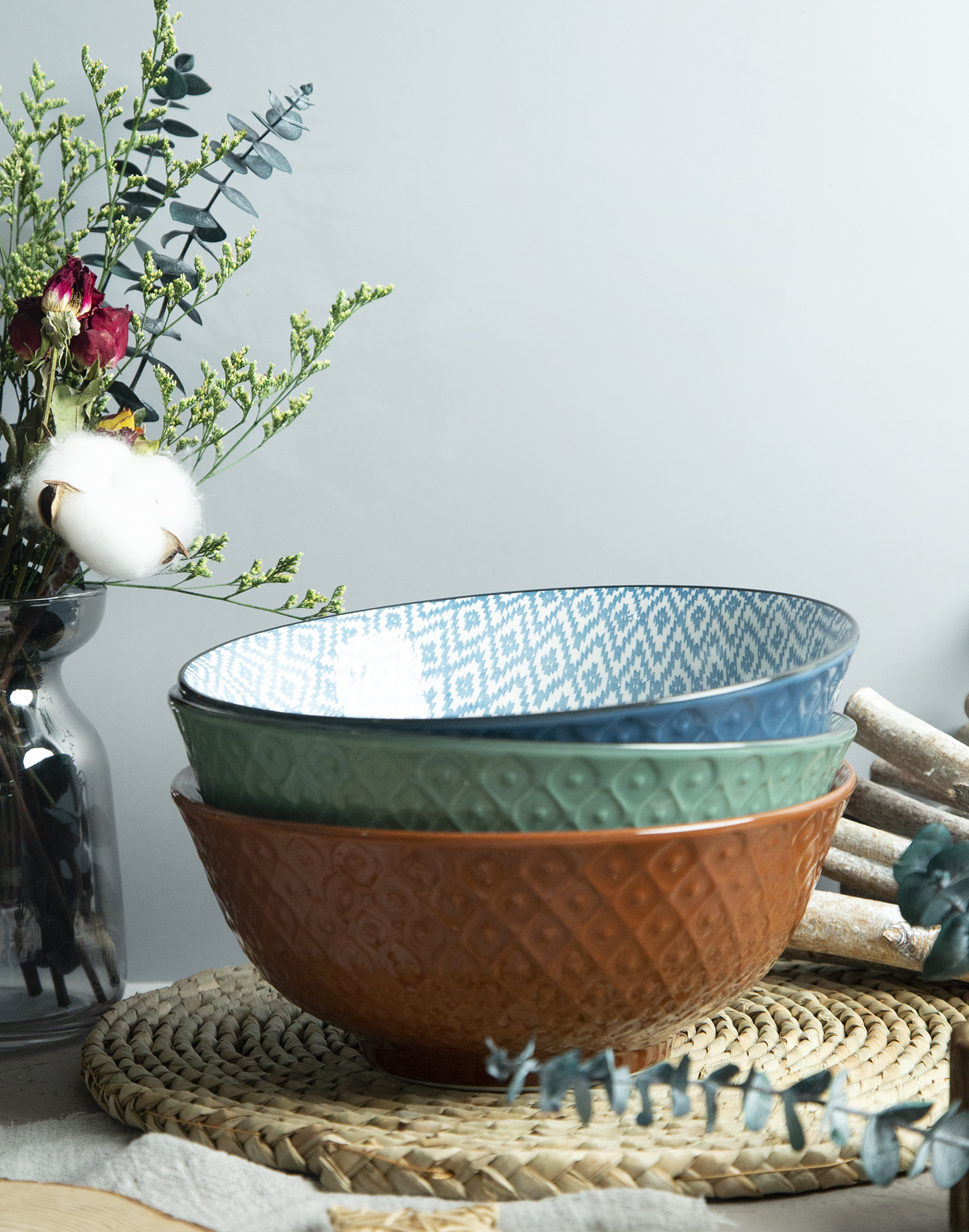 CHANGSHA HAPPY GO Ceramic Pineapple Embossed Bowls in Colorful Glazes | happygodinnerware.com