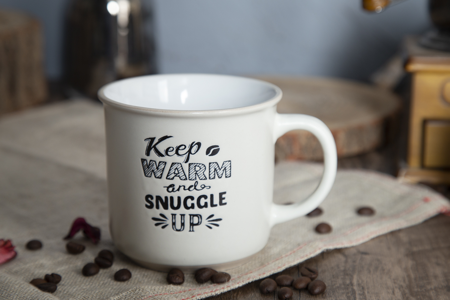 CHANGSHA HAPPY GO Coffee Lover Stoneware Mugs with Half-Cut Cosmetic Clay Design | happygodinnerware.com