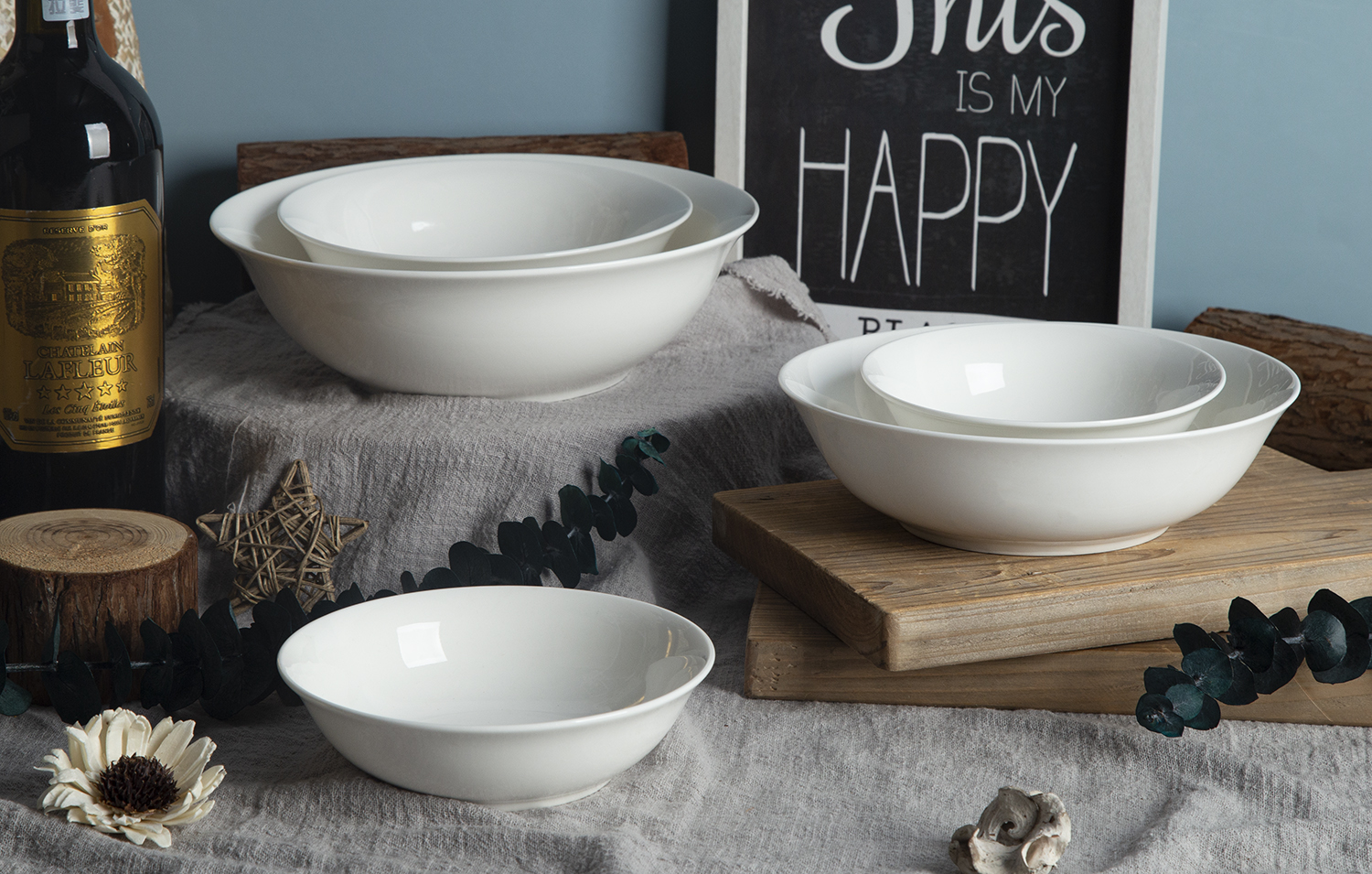 CHANGSHA HAPPY GO White Body New Bone China Bowls | happygodinnerware.com