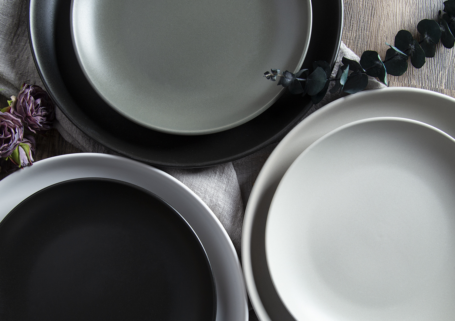 CHANGSHA HAPPY GO Nordic Monochrome Matte-Glaze Stoneware Collection | Ivory, Dove & Charcoal | happygoceramics.com