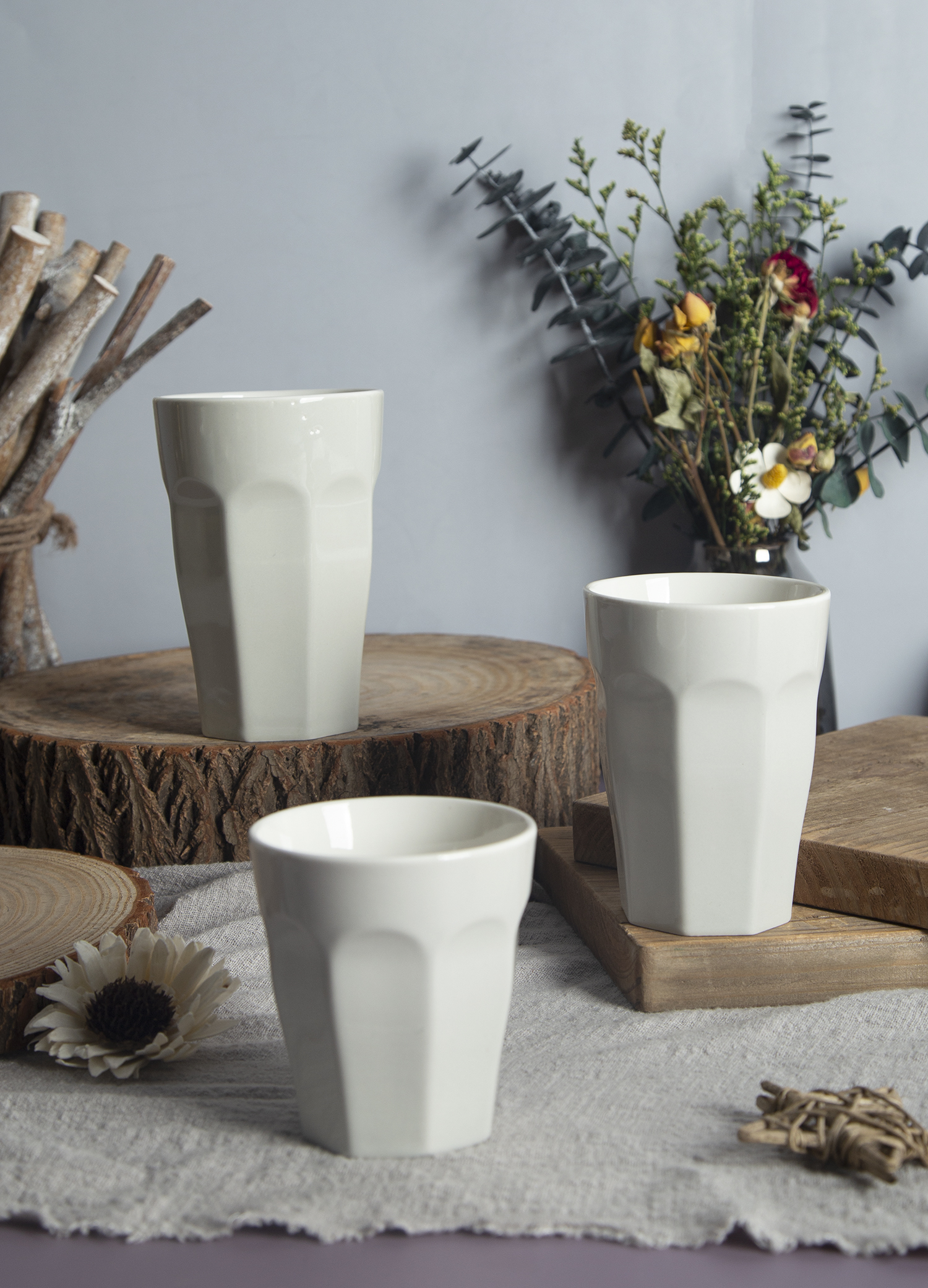 CHANGSHA HAPPY GO Embossed Color Glazed New Bone China Cup in Minimalist Pastel Tones |happygodinnerware.com