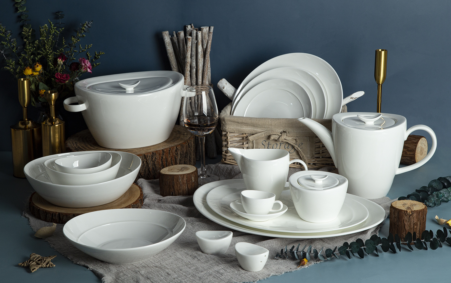 CHANGSHA HAPPY GO Classic Embossed Bone China Collection | happygodinnerware.com