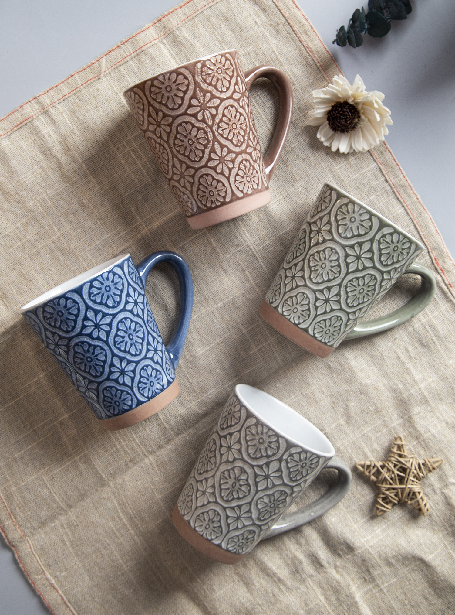CHANGSHA HAPPY GO Ceramic Mugs with Embossed Glaze | happygodinnerware.com