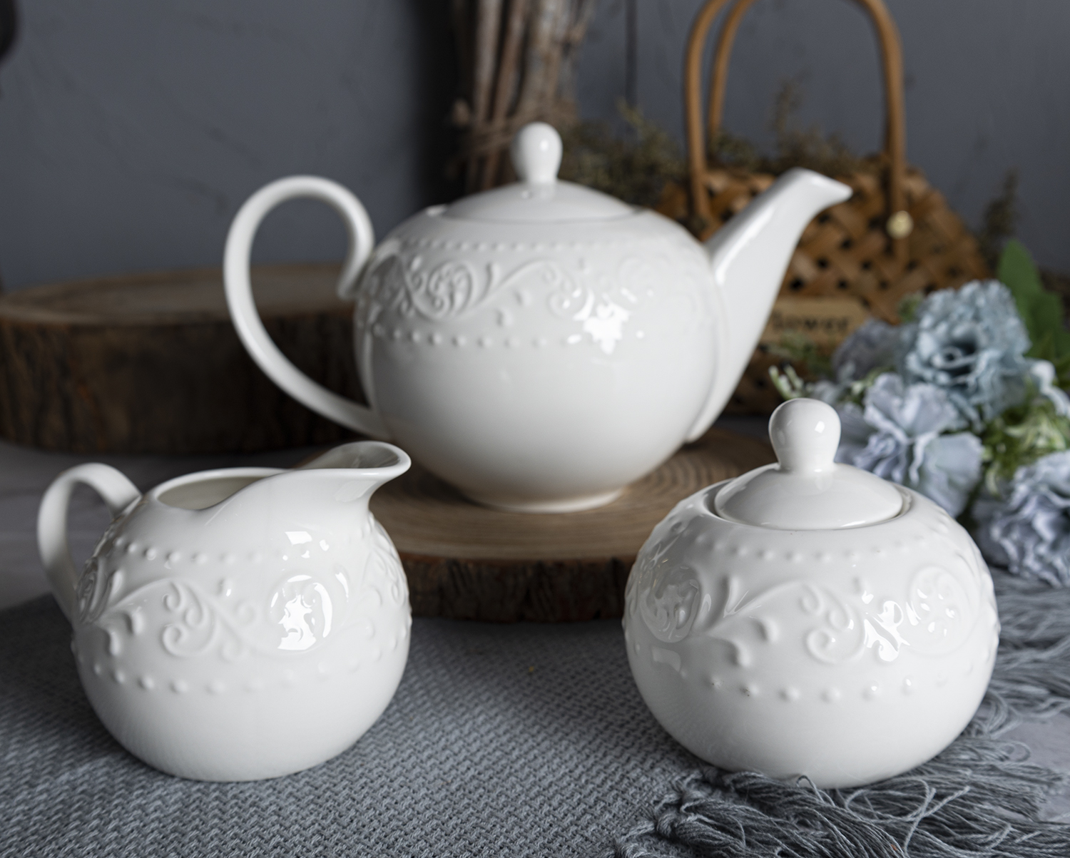 CHANGSHA HAPPY GO New Bone China European Floral Embossed Dinnerware | happygodinnerware.com