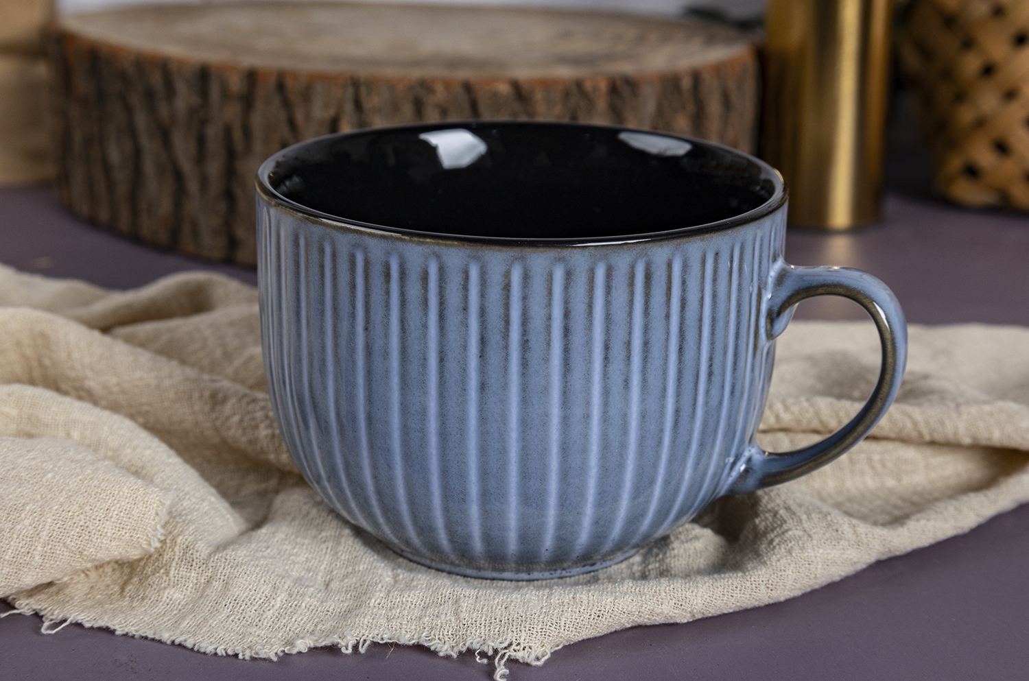 CHANGSHA HAPPY GO  Geometric Embossed Fine Bone China Mug with Matte Reactive Glaze for Contemporary Drinkware Collections |Dopamine Series Ceramics  |happygodinnerware.com