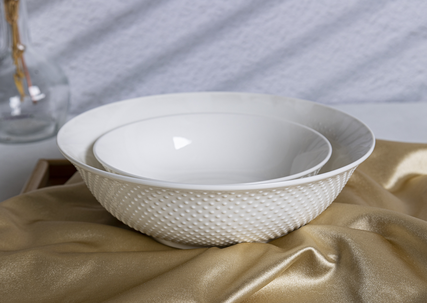 CHANGSHA HAPPY GO New Bone China Collection with Polka-Dot Embossed Design | happygodinnerware.com