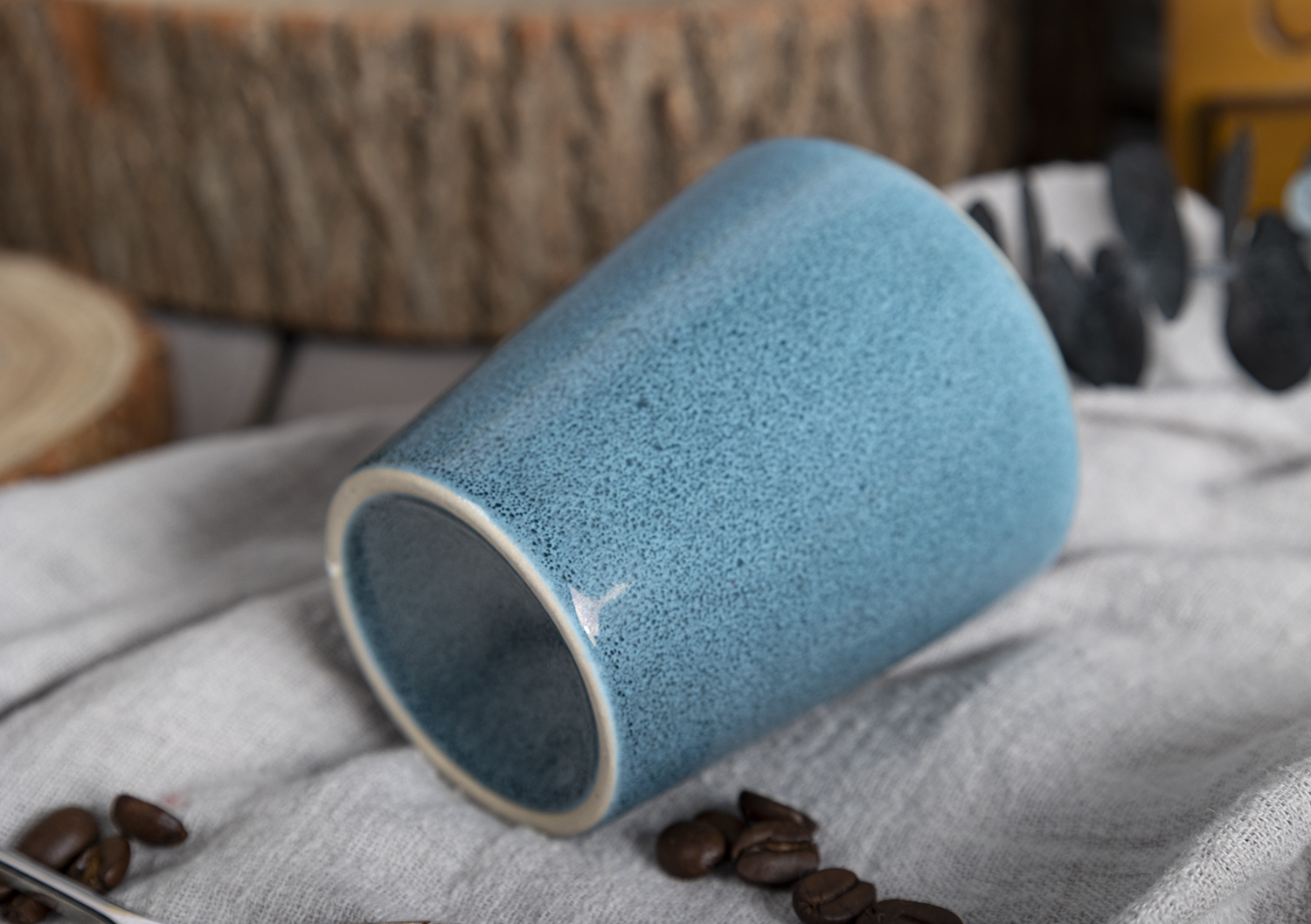 CHANGSHA HAPPY GO  Vintage Reactive Glaze Stoneware Handleless Cup Set for Modern Minimalist Lifestyle  |happygodinnerware.com