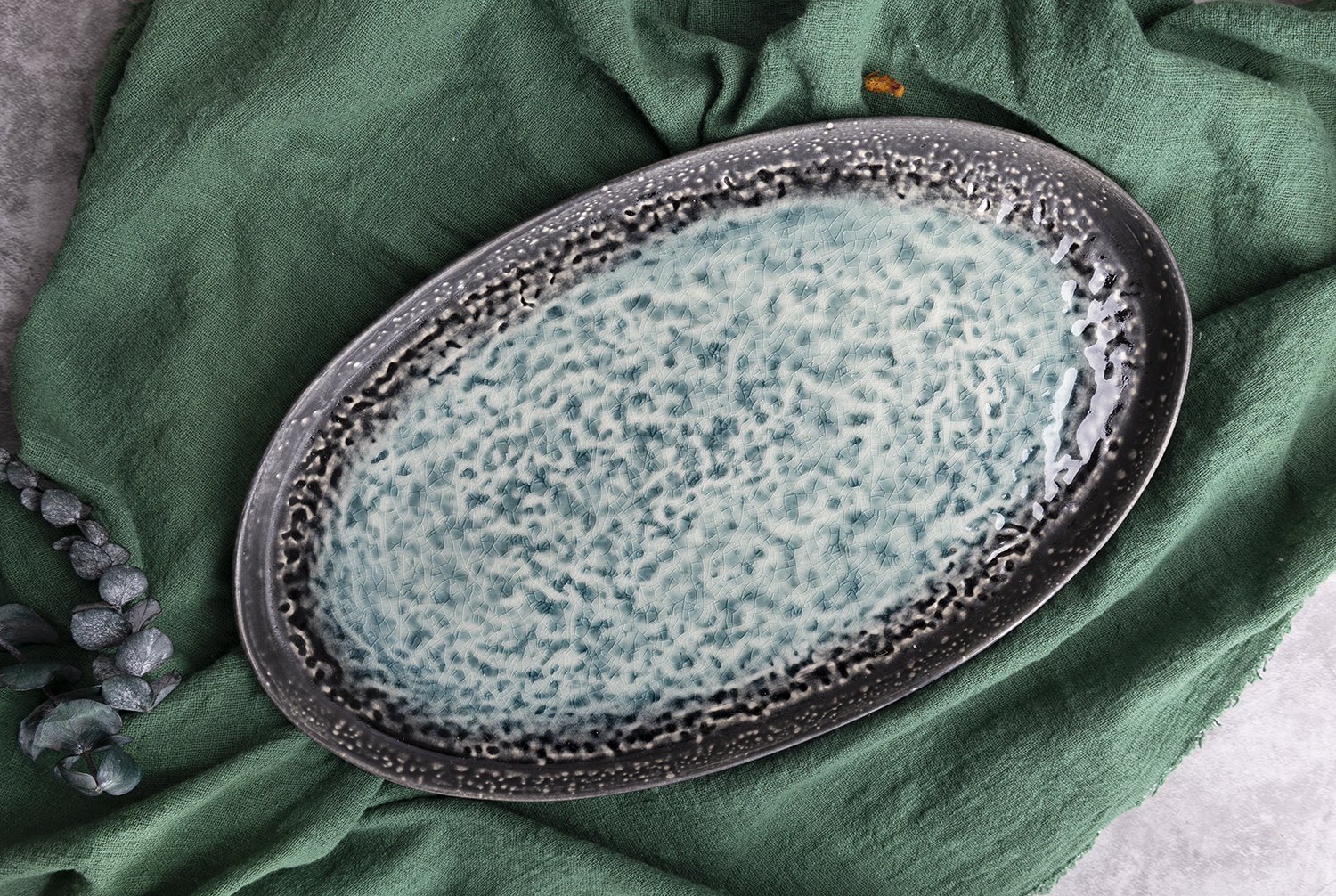 CHANGSHA HAPPY GO  Deep Reactive Glaze Stoneware Set with Seafoam Ripple Effect |Dopamine Series Ceramics  |happygodinnerware.com