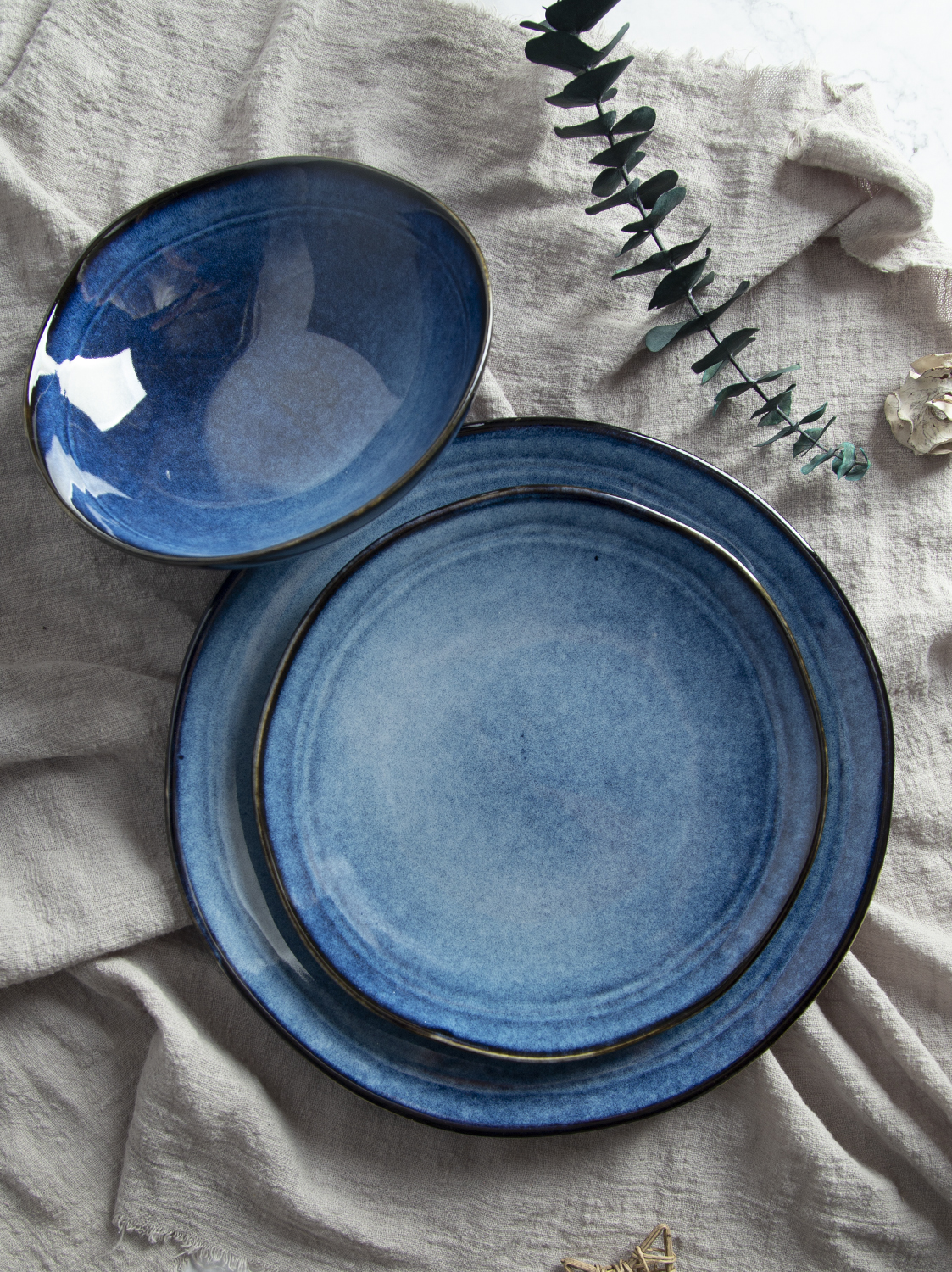 CHANGSHA HAPPY GO Blue Reactive Glaze Irregular Stoneware | happygodinnerware.com