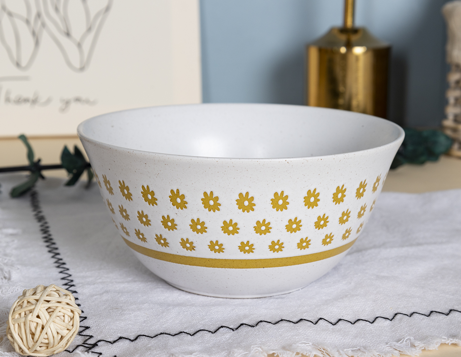 CHANGSHA HAPPY GO Colorful Geometric Patterned Stoneware Rice Bowl Set with Modern Hand-Painted Decal Designs |happygodinnerware.com