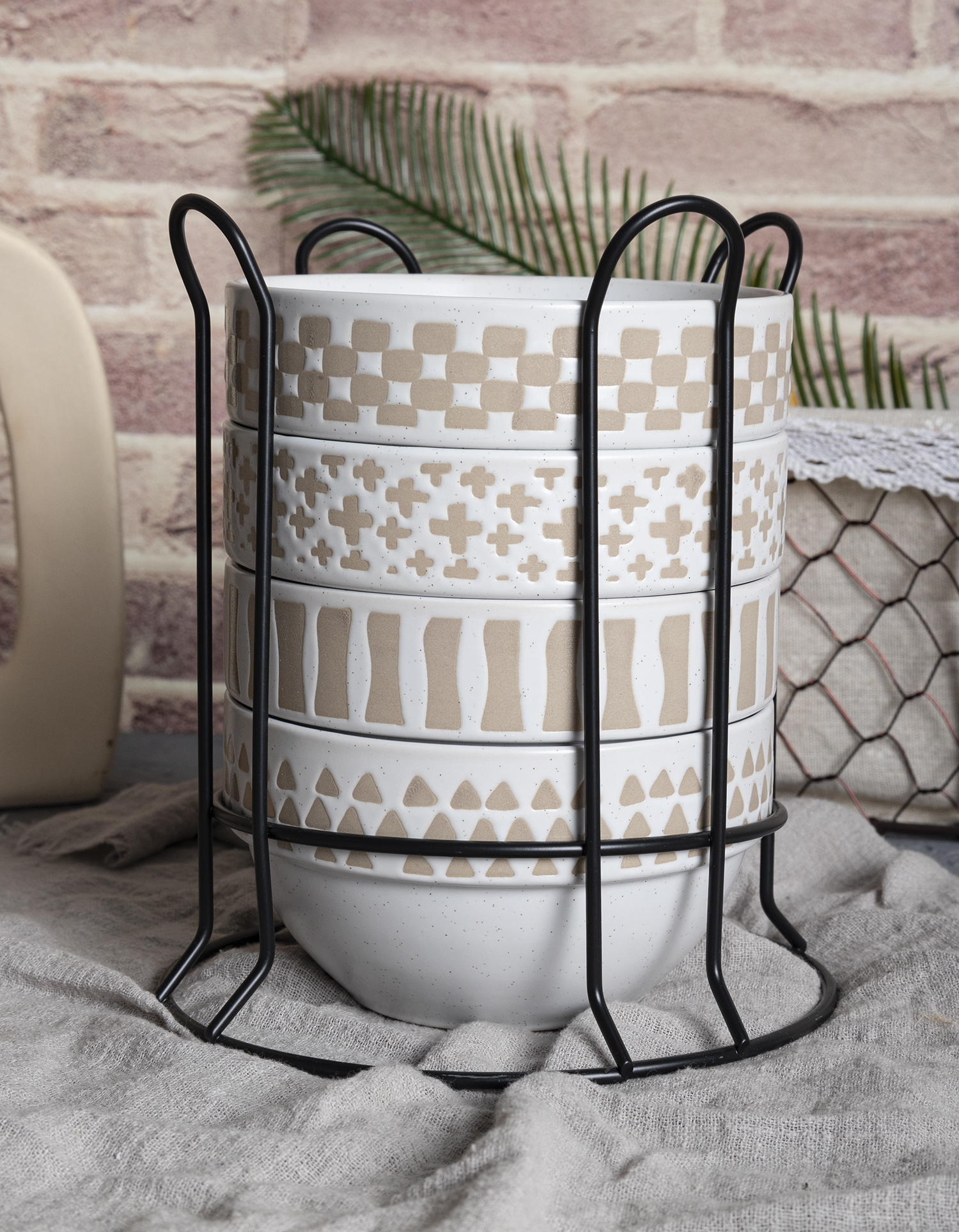​CHANGSHA HAPPY GO  Matte White Stoneware Coffee Mug Set with Minimalist Geometric Silkscreen   |happygodinnerware.com