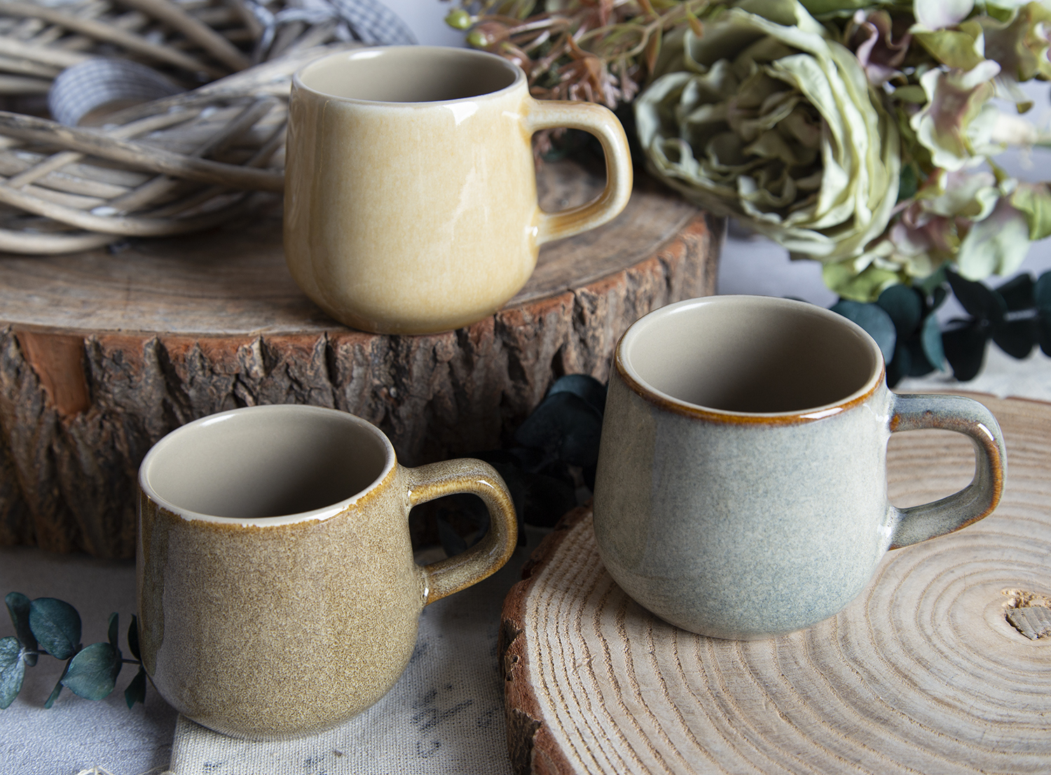 CHANGSHA HAPPY GO Multicolor Large Dual-Mold Reactive Glaze Ceramic Mugs |happygodinnerware.com