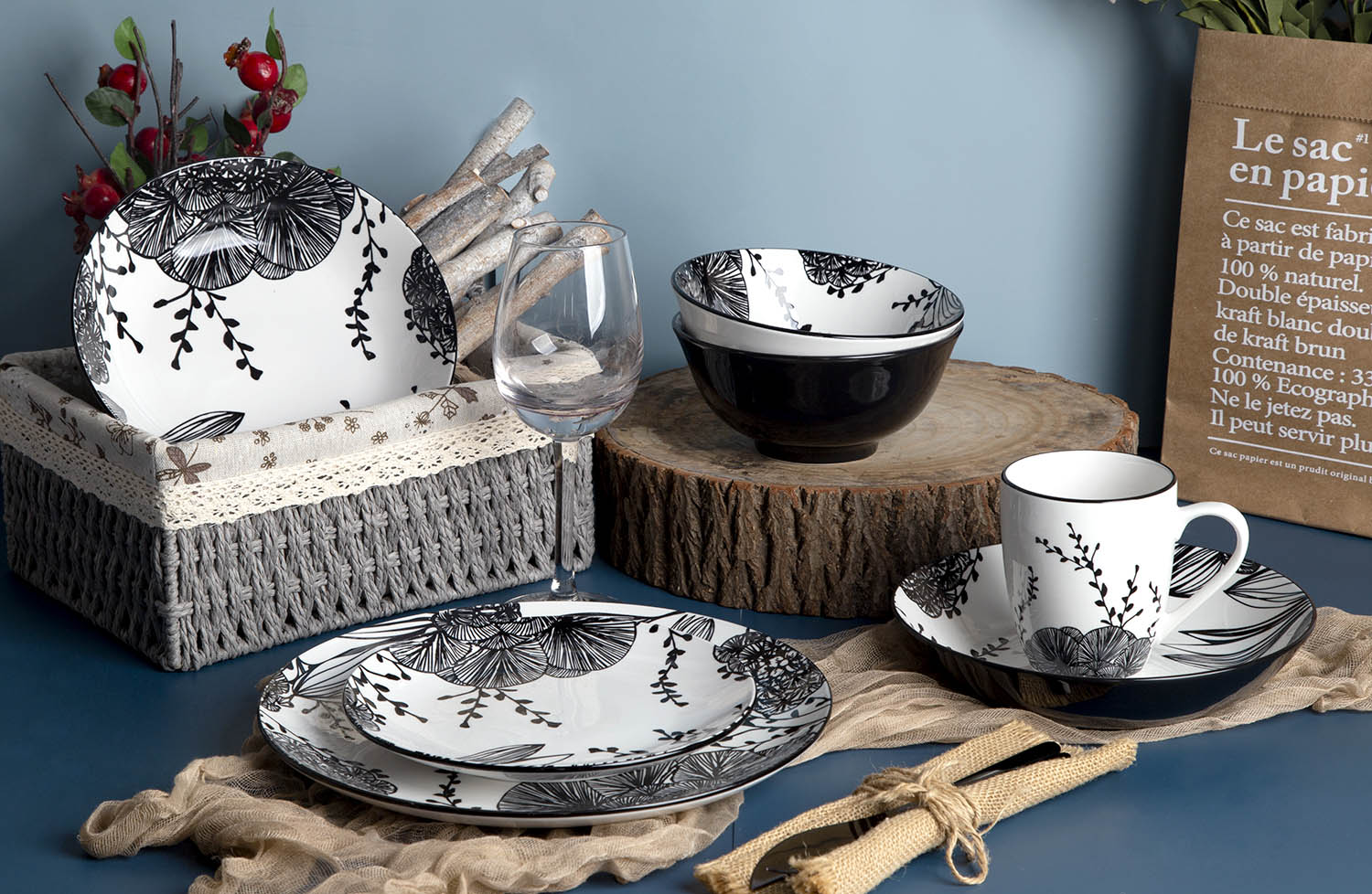 CHANGSHA HAPPY GO White Porcelain Printed Floral Pattern Dinnerware Set |happygodinnerware.com