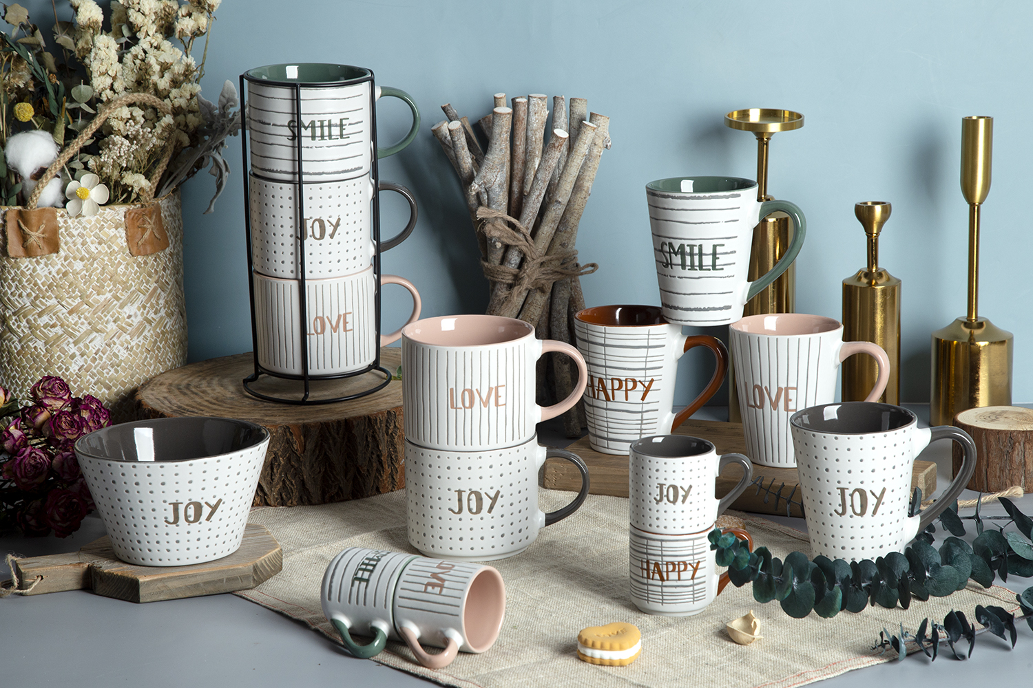 CHANGSHA HAPPY GO Ceramic Mugs with Positive Word Prints | happygodinnerware.com