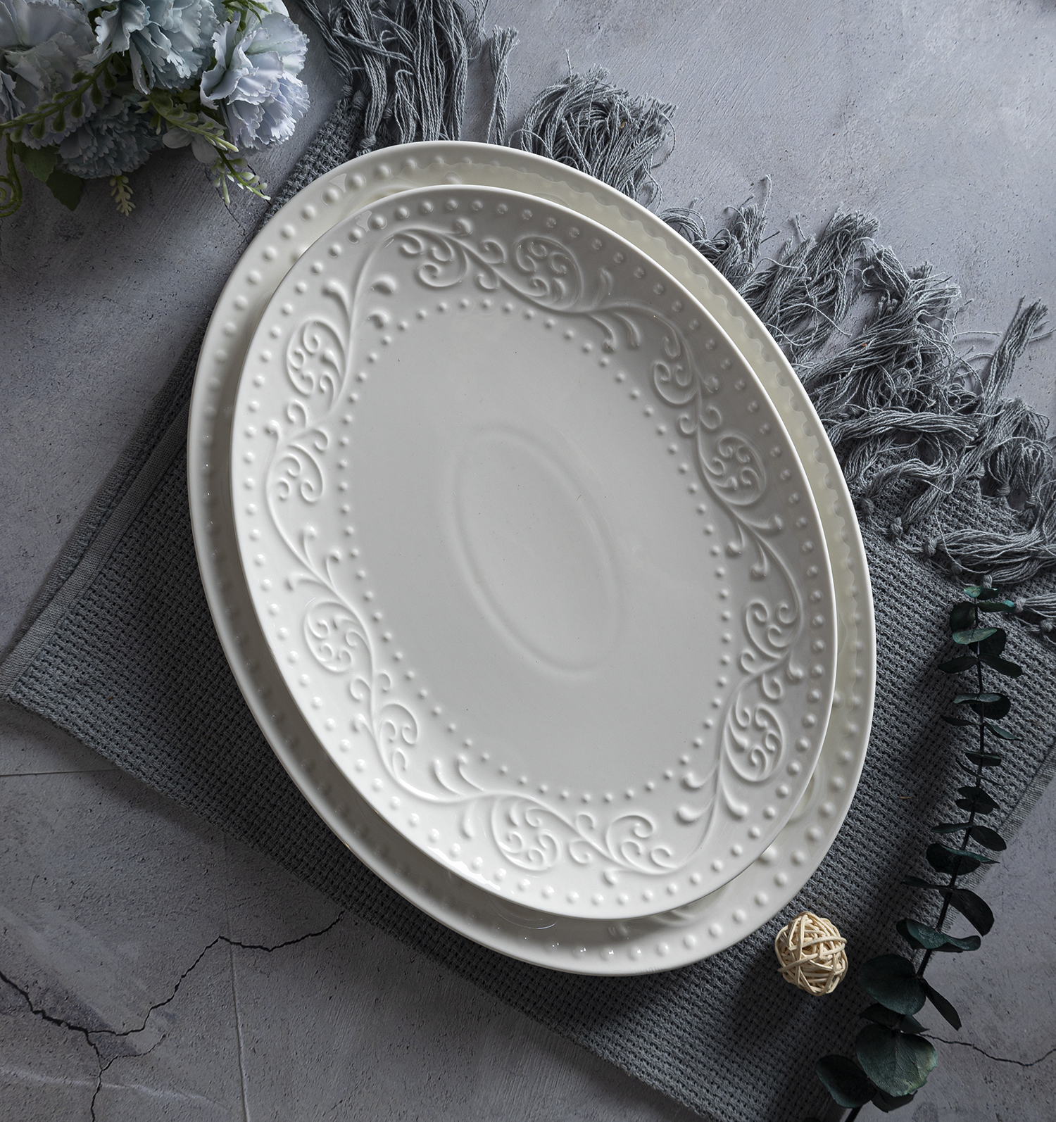 CHANGSHA HAPPY GO New Bone China European Floral Embossed Dinnerware | happygodinnerware.com