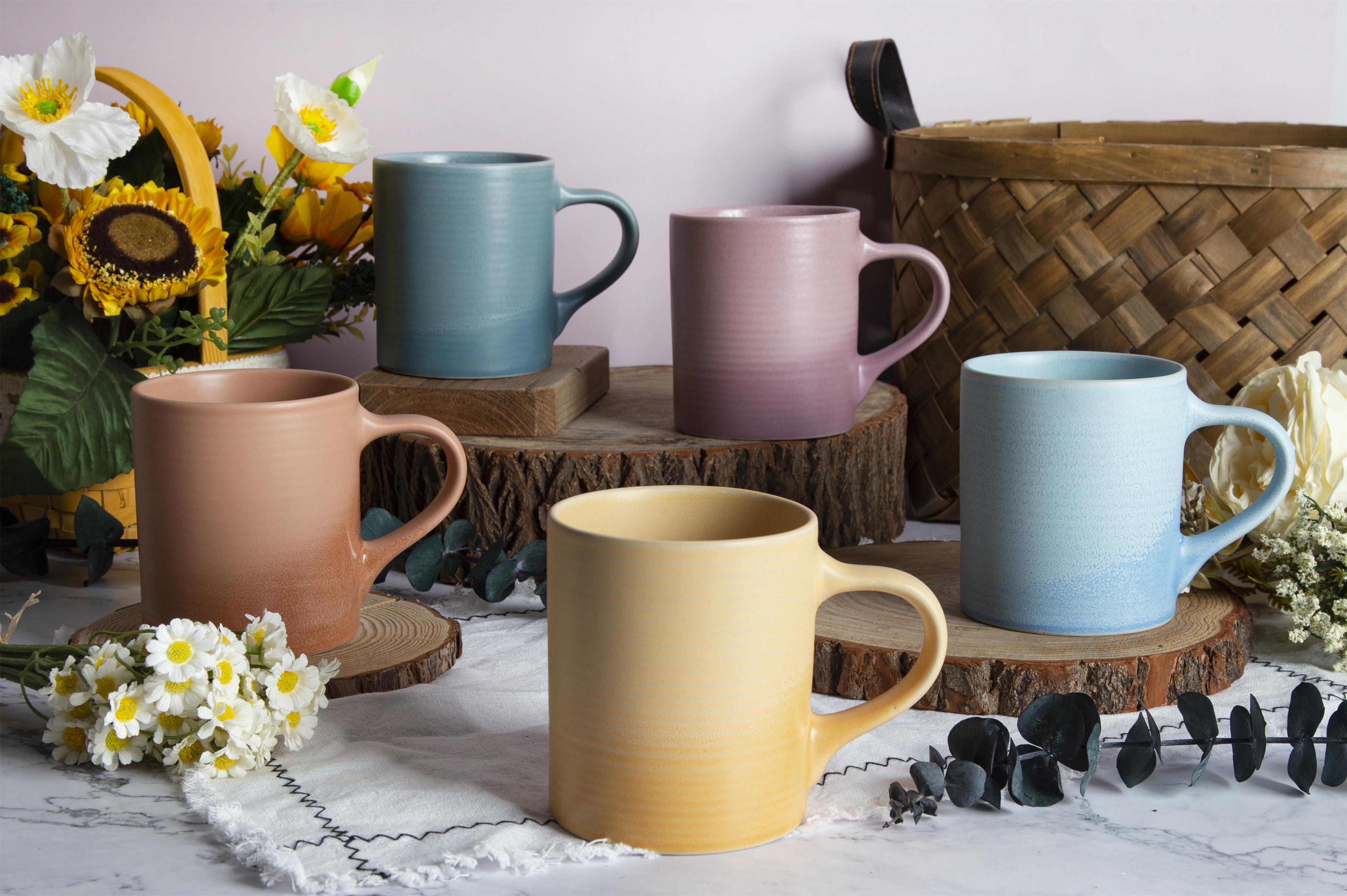 CHANGSHA HAPPY GO Pastel Reactive Embossed Stoneware Mugs |happygodinnerware.com
