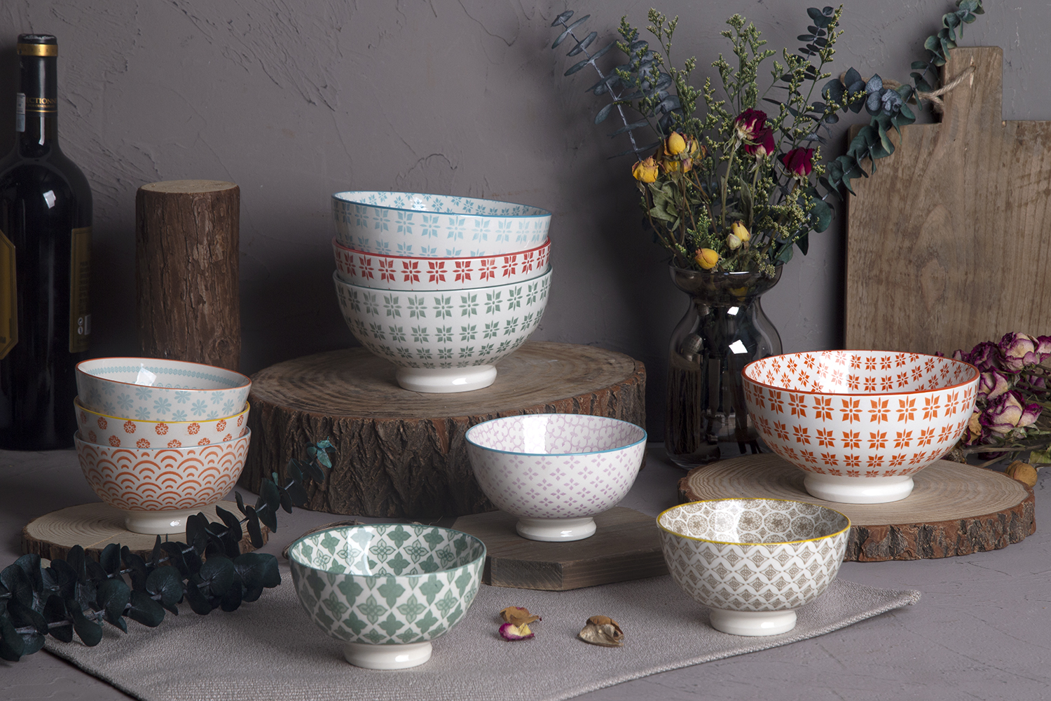CHANGSHA HAPPY GO Footed Stoneware Bowls with Straight Rim | happygodinnerware.com