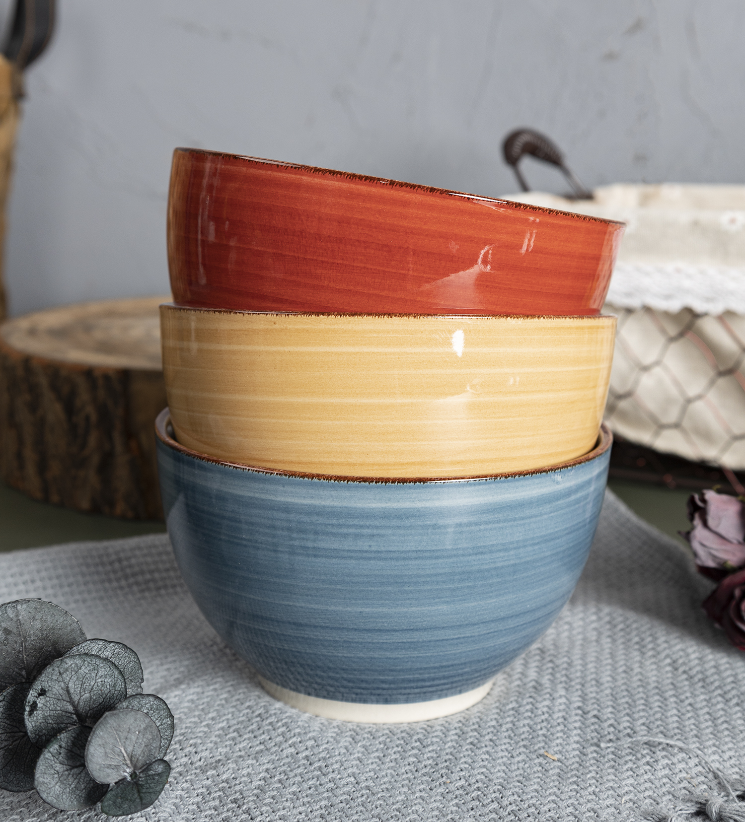 CHANGSHA HAPPY GO 16/18/24/30PCS Colorful Handpainted Stoneware Dinnnerware Sets|happygodinnerware.com