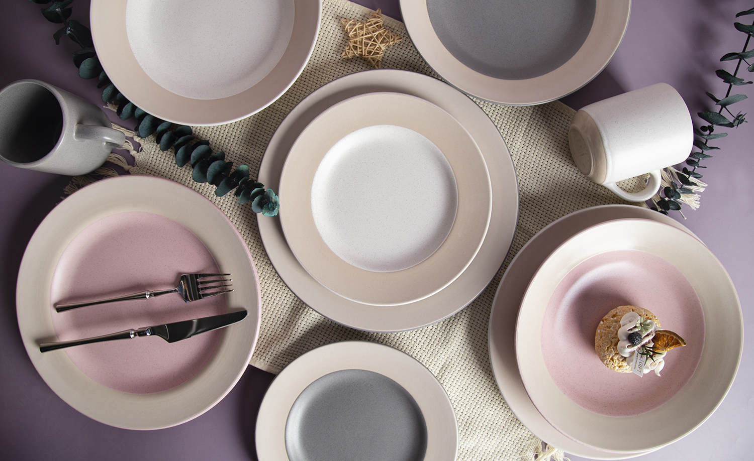 CHANGSHA HAPPY GO Spring Blossom Matte Reactive Glaze Stoneware Set | Soft Pastel Hues |Dopamine Series Ceramics|happygodinnerware.com