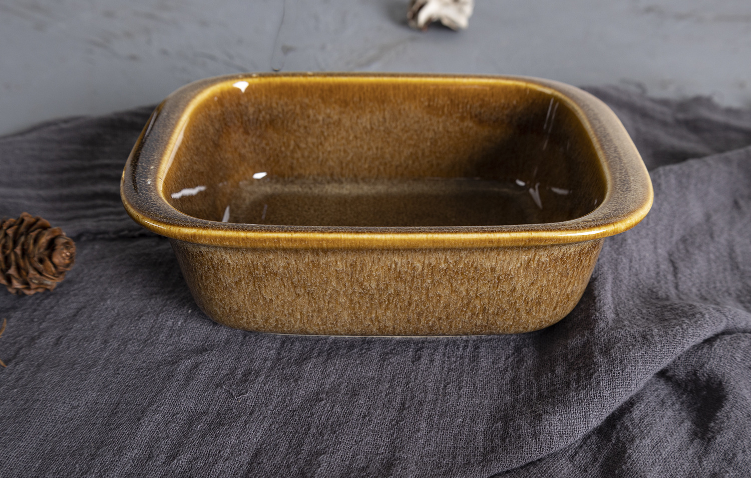 CHANGSHA HAPPY GO Vintage Japanese Style Reactive Glaze Stoneware Baking Dish Set with Ear Handles for Oven-to-Table Serving |happygodinnerware.com