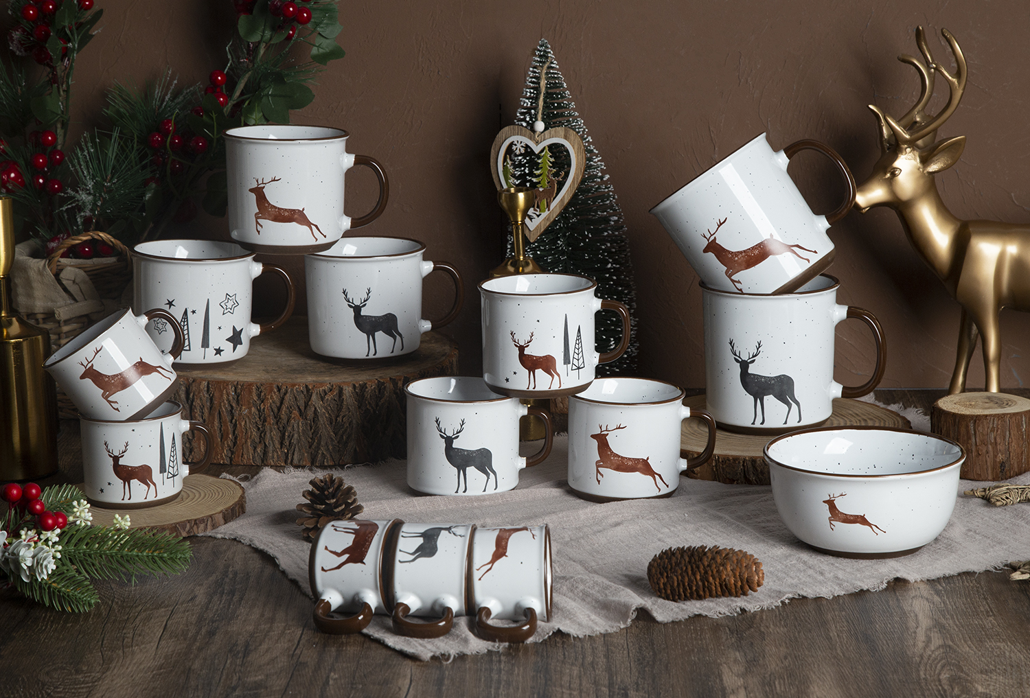 CHANGSHA HAPPY GO Ceramic Mugs with Decal and Makeup Clay, Stoneware | happygodinnerware.com