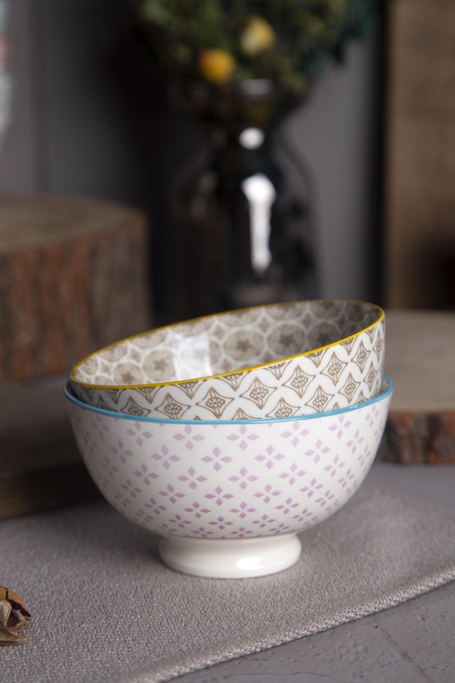 CHANGSHA HAPPY GO Footed Stoneware Bowls with Straight Rim | happygodinnerware.com
