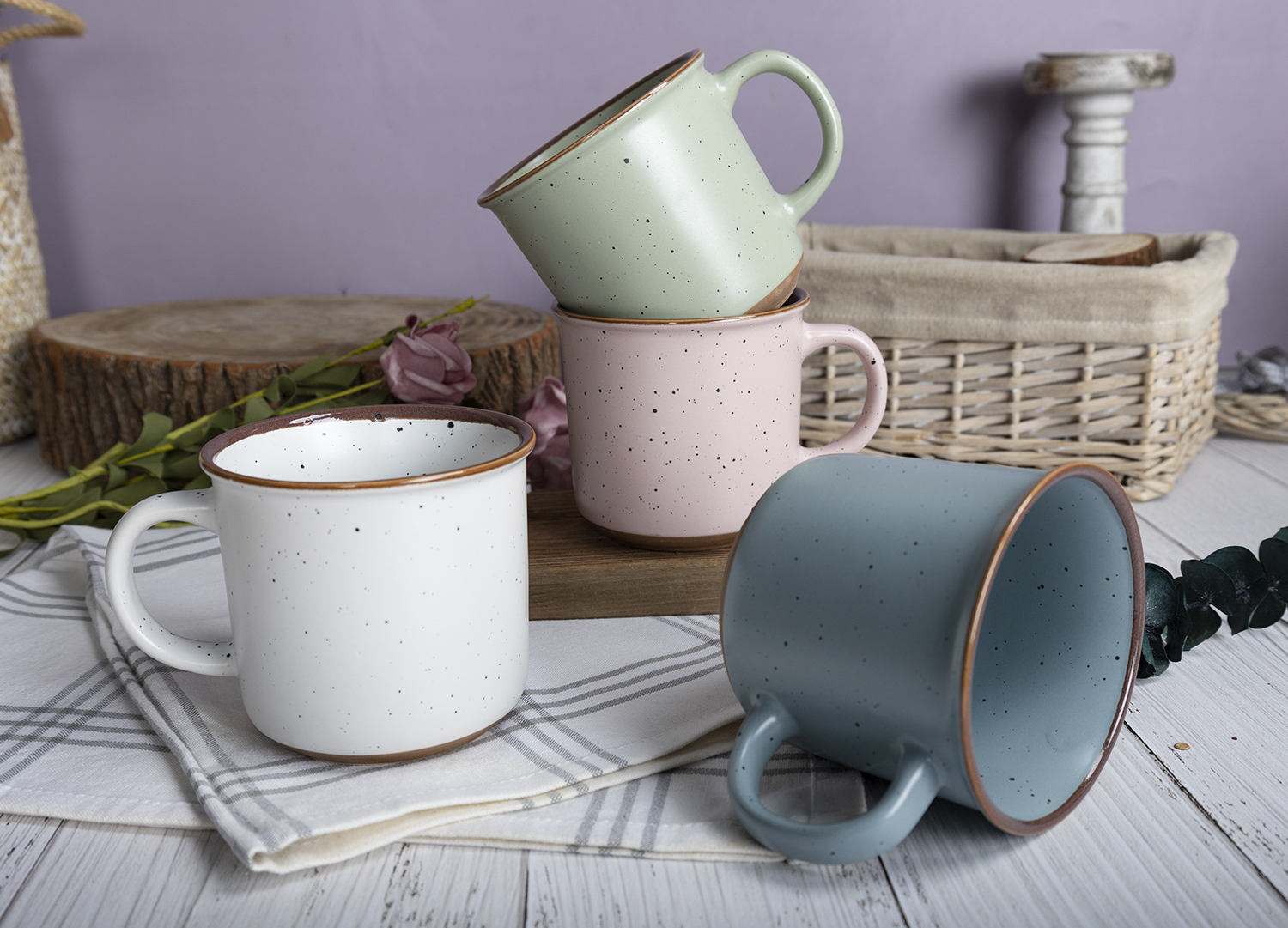 ​CHANGSHA HAPPY GO  Pastel Reactive Glaze Stoneware Mug and Bowl Collection for Nordic-Inspired Minimalist Table Setting |happygodinnerware.com