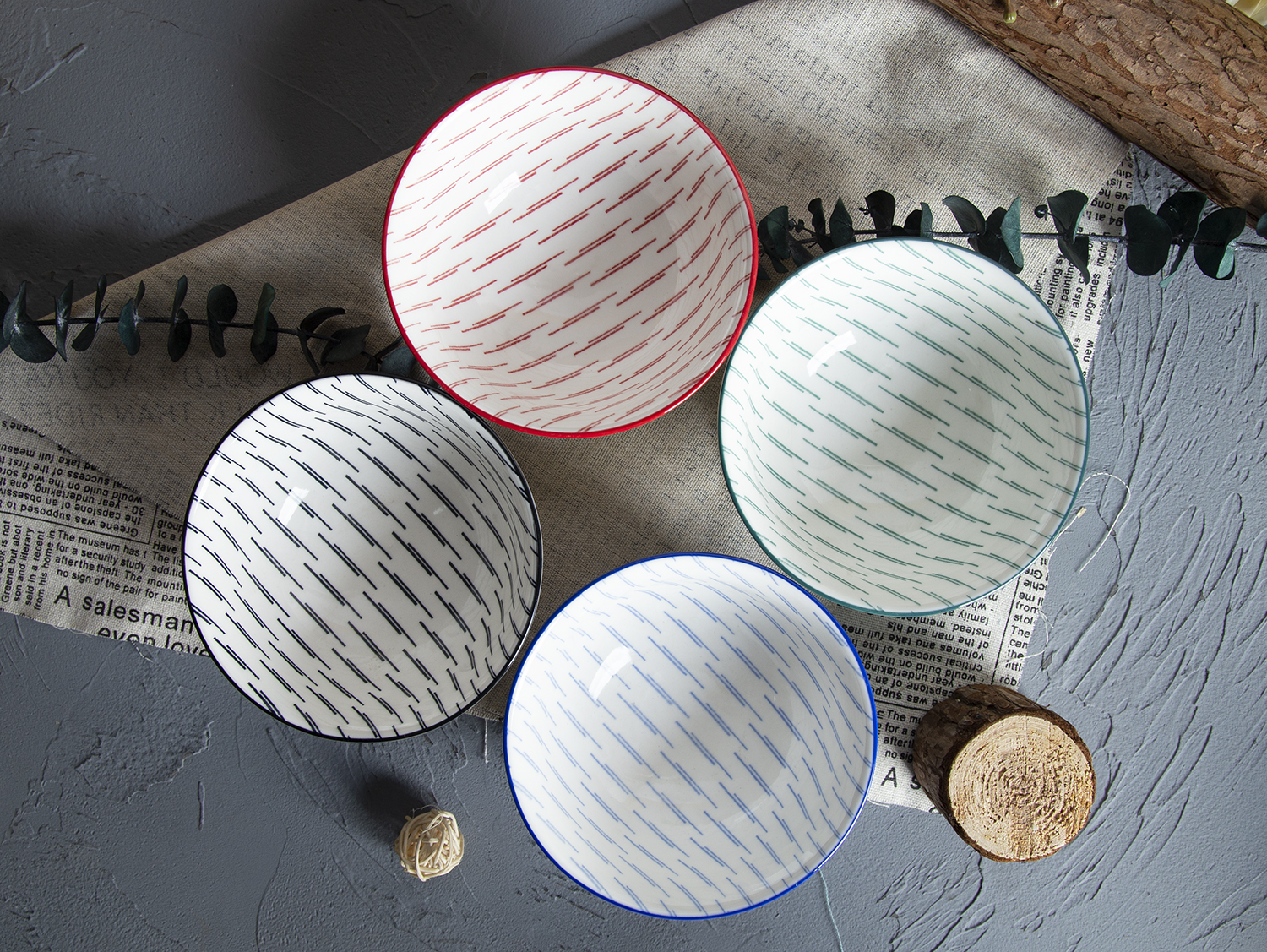 CHANGSHA HAPPY GO Coin Pattern Embossed Stoneware Bowls with Floral Print | happygodinnerware.com